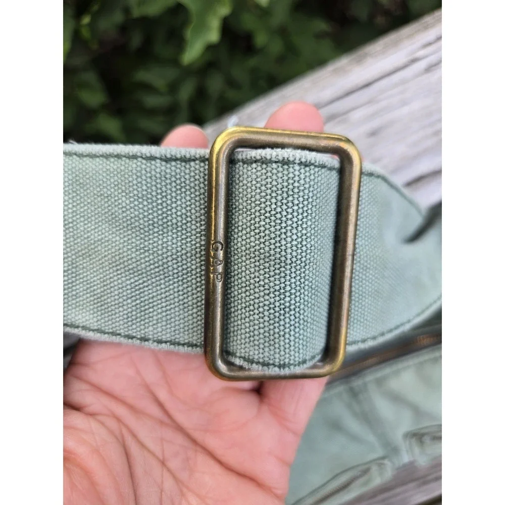 Vintage GAP Y2K Crossbody Shoulder Adjustable Denim Light Green Bag Gorpcore‎
